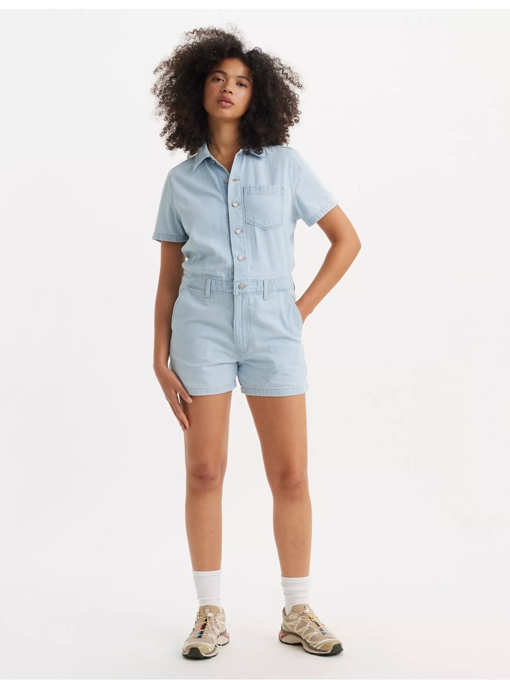Levi's Light Blue Denim Romper Large